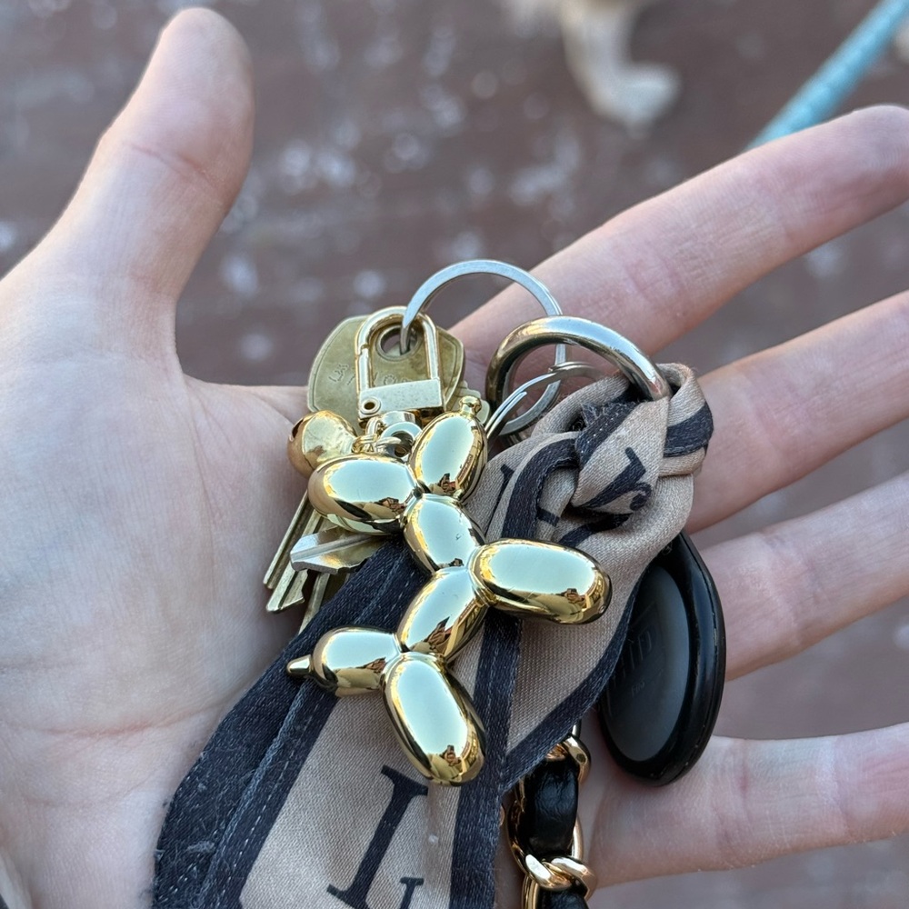 Lightweight Balloon Dog Keychain Tag/Bag Charm (pink and black remains) - Picture 4 of 4